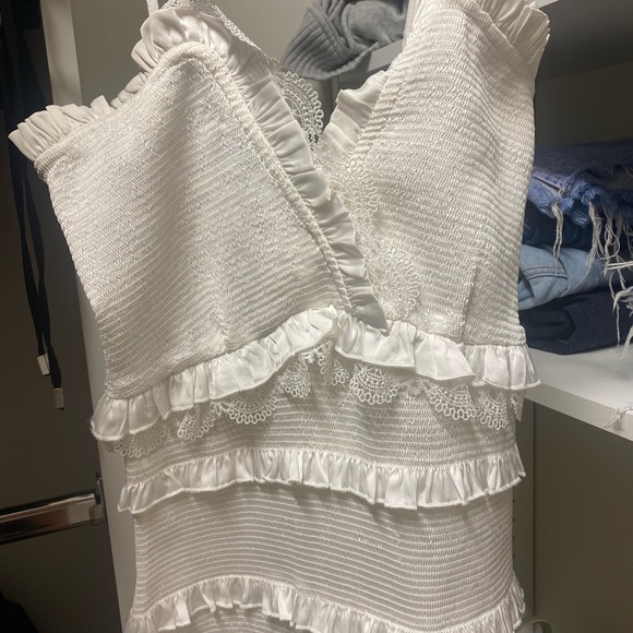 V. Chapman Narcisse Smocked Ruffle Trim Midi Dress - Picture 5 of 7